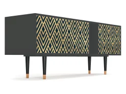 Móvel De Tv| Mueble de TV - 170х69х48 cm - T1 - Egypt Triangles, Antracite Cinza antracite