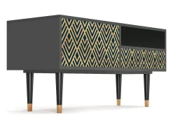 Móvel De Tv* Mueble de TV - 115х59х48 cm - T3 - Egypt Triangles, Antracite Cinza antracite