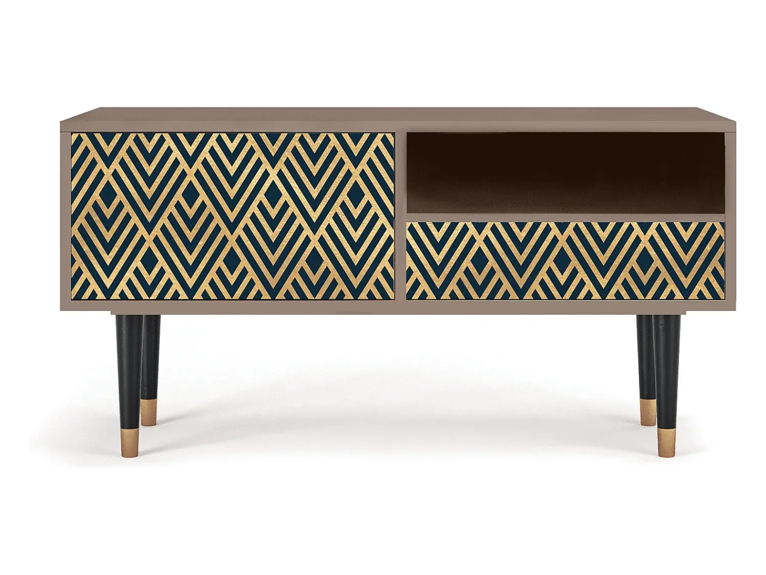 Móvel De Tv| Mueble de TV - 115х59х48 cm - T3 - Egypt Triangles, Latte Bege