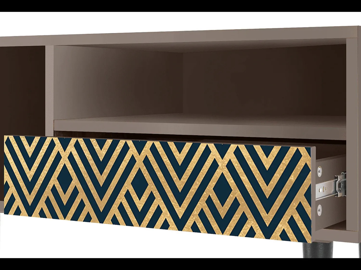 Móvel De Tv| Mueble de TV - 115х59х48 cm - T3 - Egypt Triangles, Latte Bege