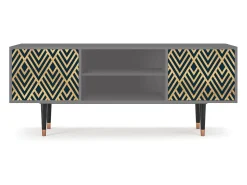 Best Mueble de TV - 170х69х48 cm - T2 - Egypt Triangles, Cinza Cinzento