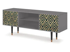 Best Mueble de TV - 170х69х48 cm - T2 - Egypt Triangles, Cinza Cinzento