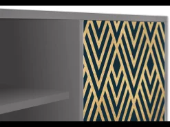 Best Mueble de TV - 170х69х48 cm - T2 - Egypt Triangles, Cinza Cinzento