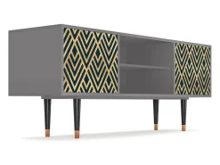 Best Mueble de TV - 170х69х48 cm - T2 - Egypt Triangles, Cinza Cinzento