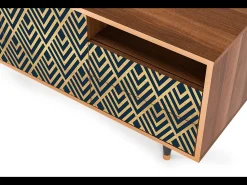 Discount Mueble de TV - 125х56х41 cm - T7 - Egypt Triangles, Nogueira Castanho