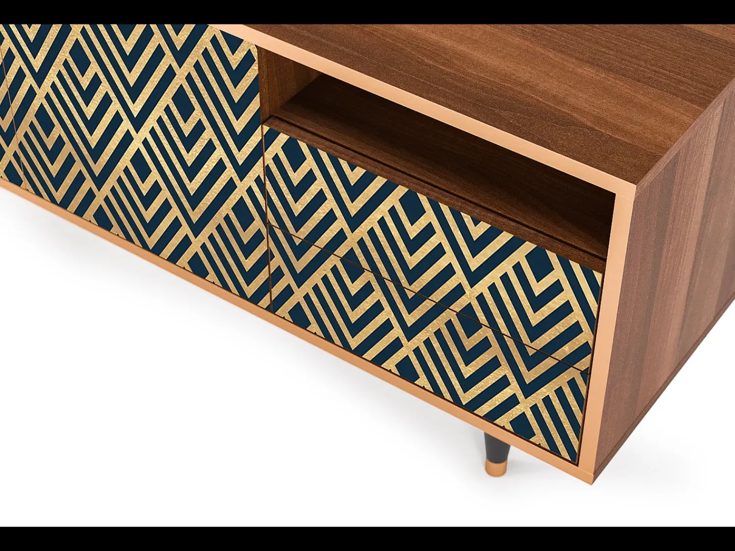 Discount Mueble de TV - 125х56х41 cm - T7 - Egypt Triangles, Nogueira Castanho