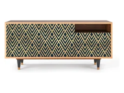 Discount Mueble de TV - 125х56х41 cm - T7 - Egypt Triangles, Nogueira Castanho