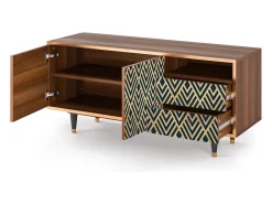 Discount Mueble de TV - 125х56х41 cm - T7 - Egypt Triangles, Nogueira Castanho