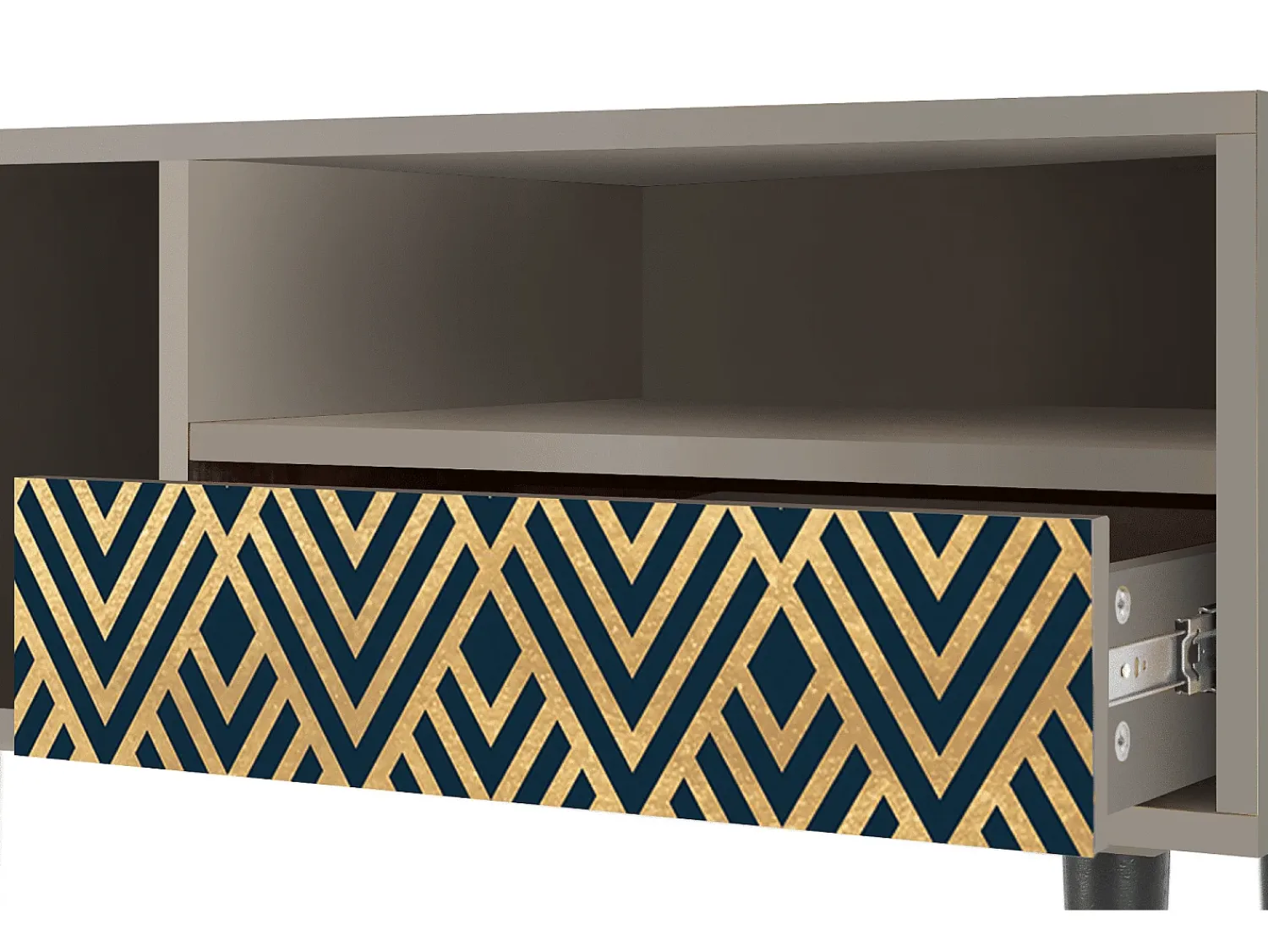 Clearance Mueble de TV - 115х59х48 cm - T3 - Egypt Triangles, Areia Bege