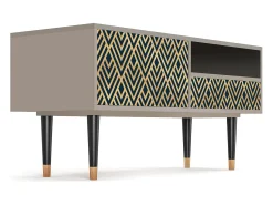 Clearance Mueble de TV - 115х59х48 cm - T3 - Egypt Triangles, Areia Bege