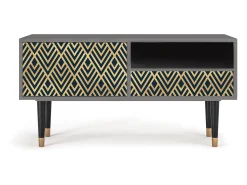Clearance Mueble de TV - 115х59х48 cm - T3 - Egypt Triangles, Areia Bege