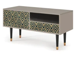 Clearance Mueble de TV - 115х59х48 cm - T3 - Egypt Triangles, Areia Bege
