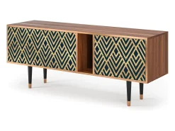 Móvel De Tv| Mueble de TV - 170х69х48 cm - T1 - Egypt Triangles, Nogueira Castanho