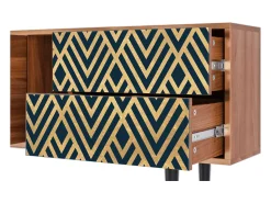 Móvel De Tv| Mueble de TV - 170х69х48 cm - T1 - Egypt Triangles, Nogueira Castanho