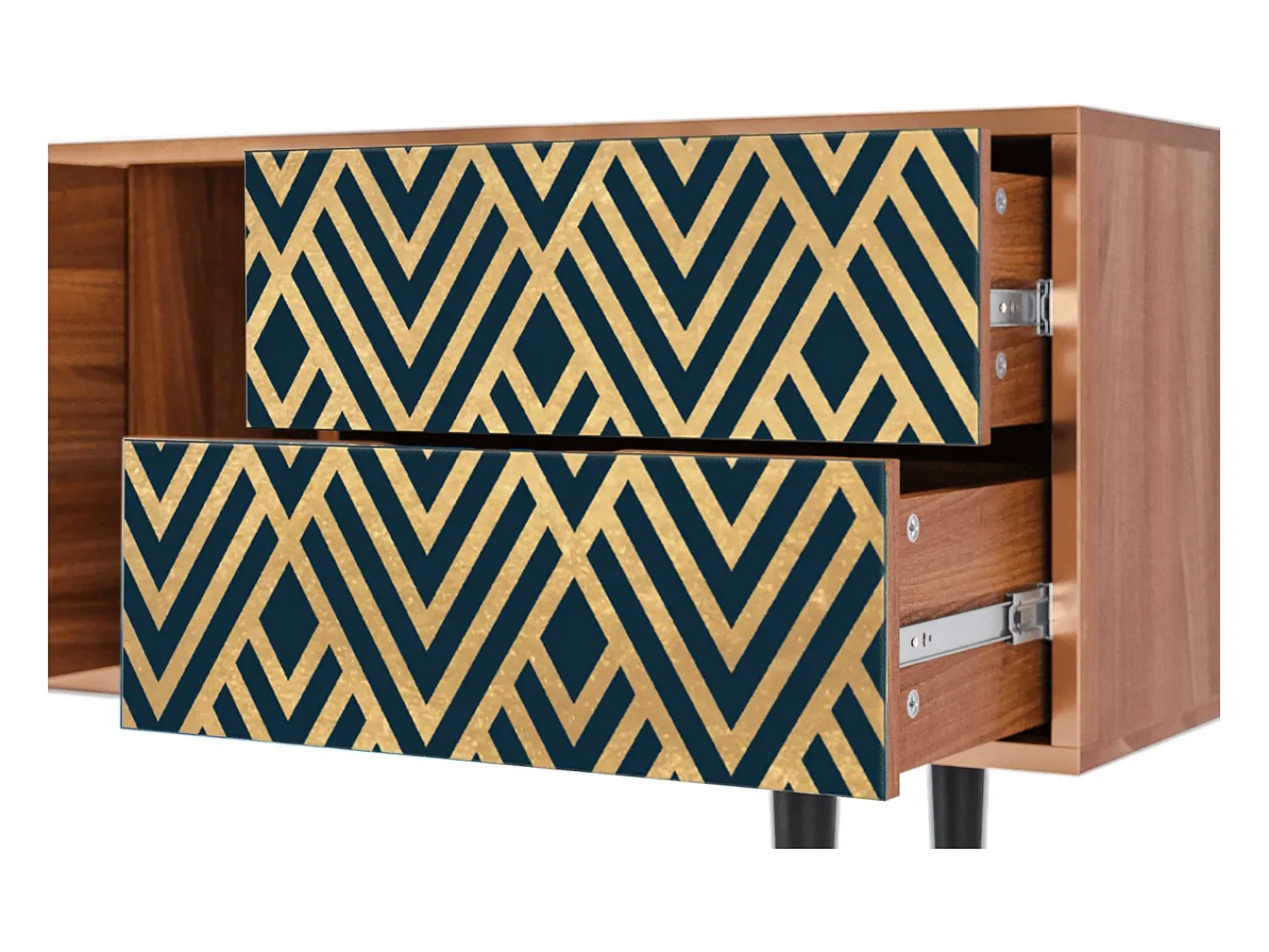 Móvel De Tv| Mueble de TV - 170х69х48 cm - T1 - Egypt Triangles, Nogueira Castanho