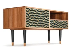 Móvel De Tv* Mueble de TV - 115х59х48 cm - T3 - Egypt Triangles, Nogueira Castanho