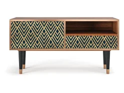 Móvel De Tv* Mueble de TV - 115х59х48 cm - T3 - Egypt Triangles, Nogueira Castanho