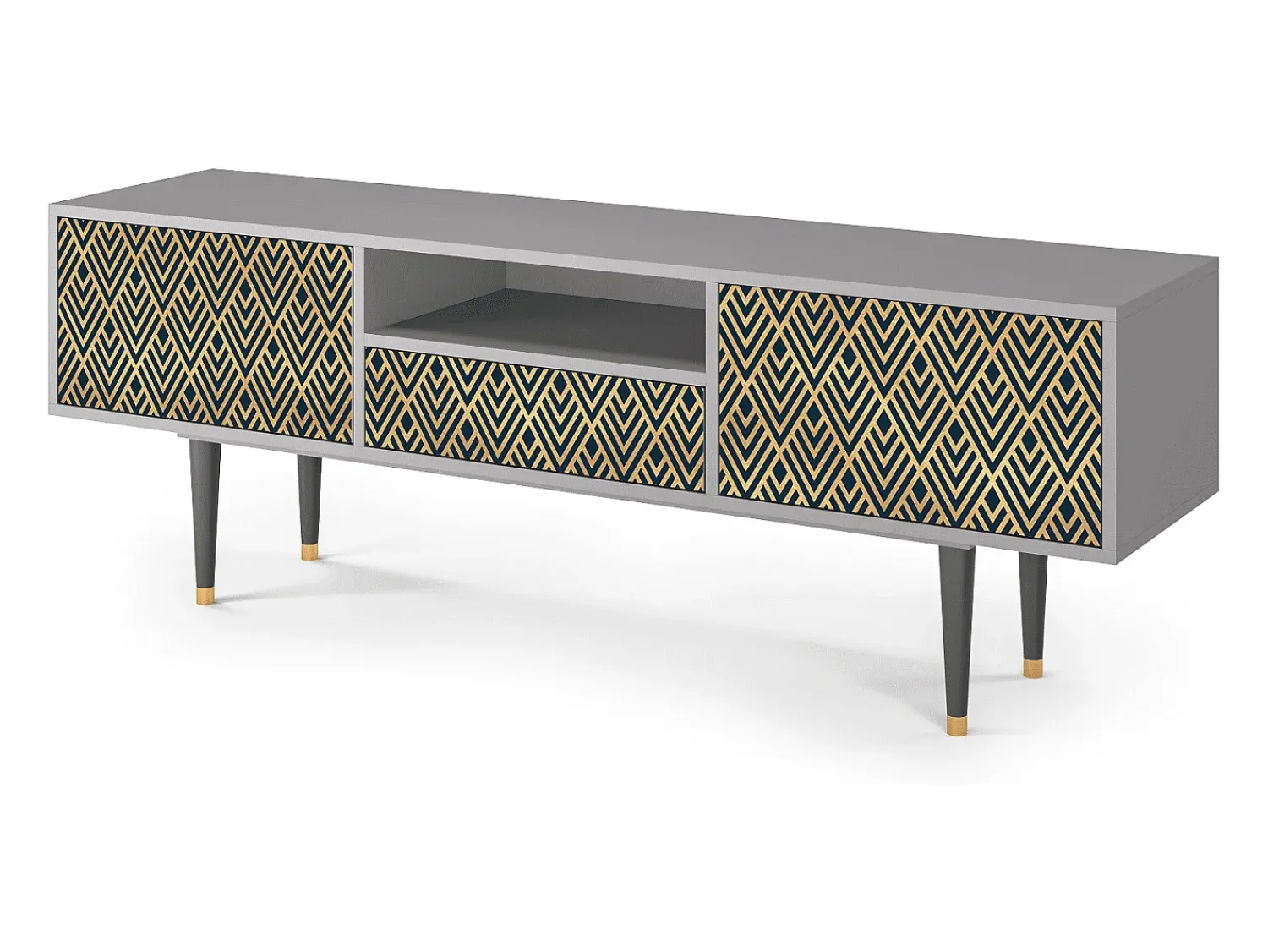 Sale Mueble de TV - 170х59х41 cm - T6 - Egypt Triangles, Cinza Cinzento