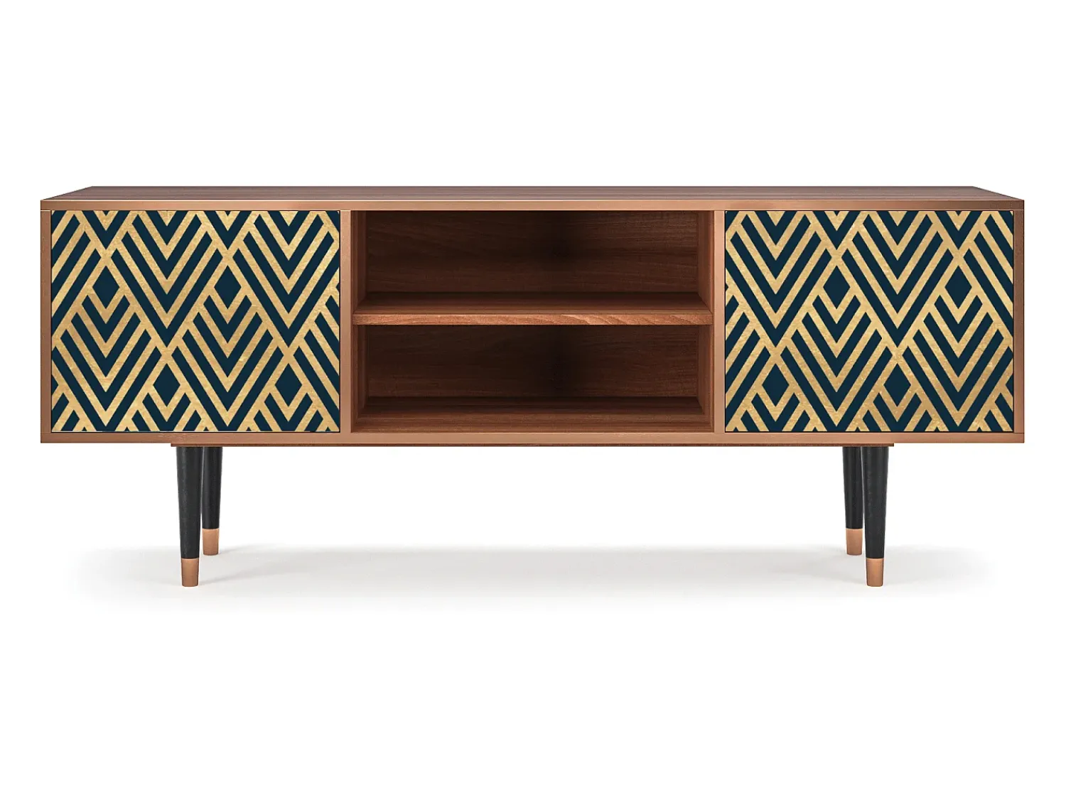 Móvel De Tv* Mueble de TV - 170х69х48 cm - T2 - Egypt Triangles, Nogueira Castanho