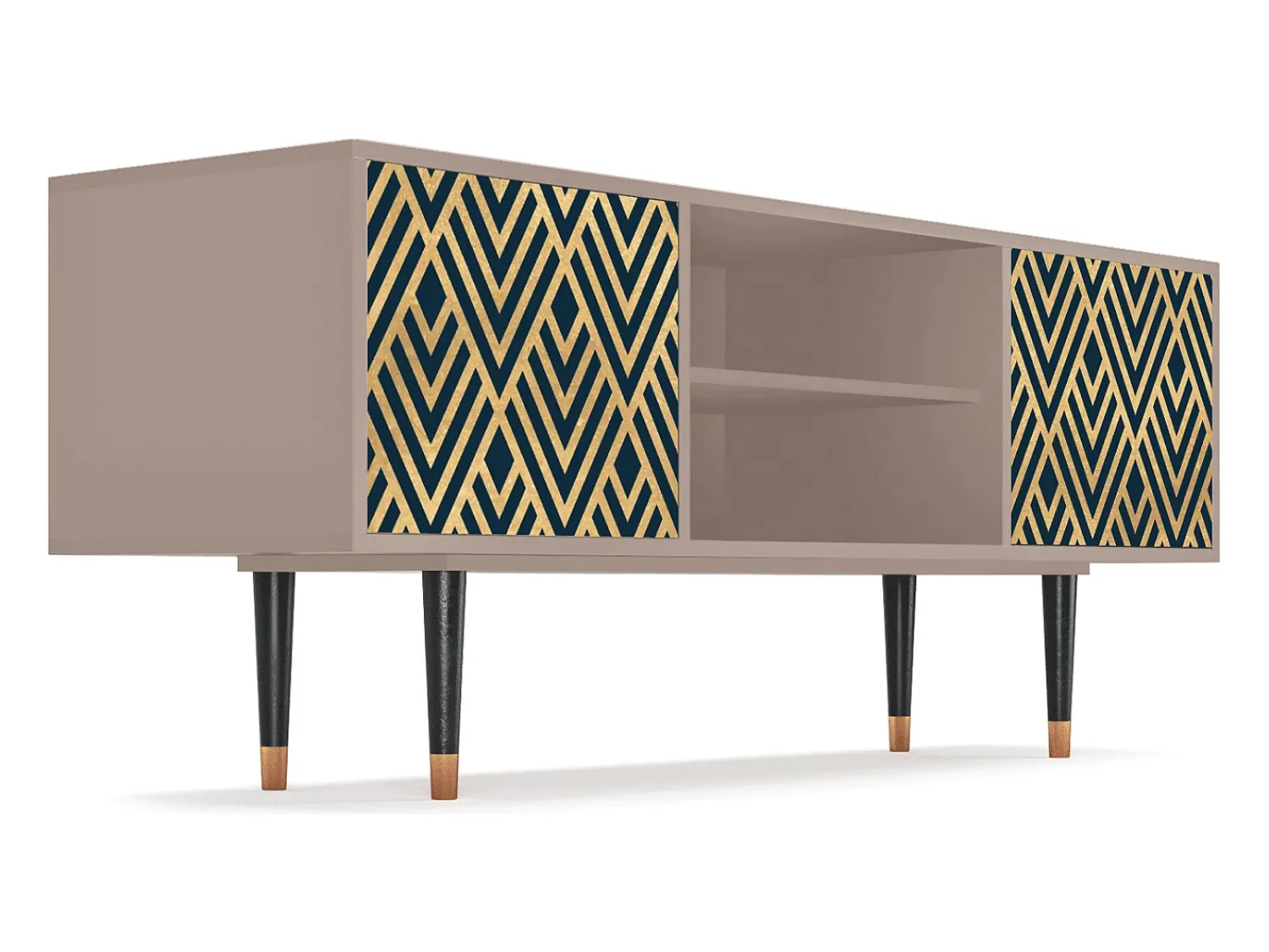 Móvel De Tv| Mueble de TV - 170х69х48 cm - T2 - Egypt Triangles, Latte Bege