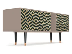 New Mueble de TV - 170х69х48 cm - T1 - Egypt Triangles, Latte Bege