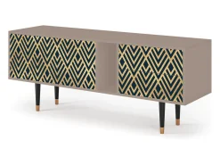 New Mueble de TV - 170х69х48 cm - T1 - Egypt Triangles, Latte Bege