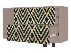 New Mueble de TV - 170х69х48 cm - T1 - Egypt Triangles, Latte Bege