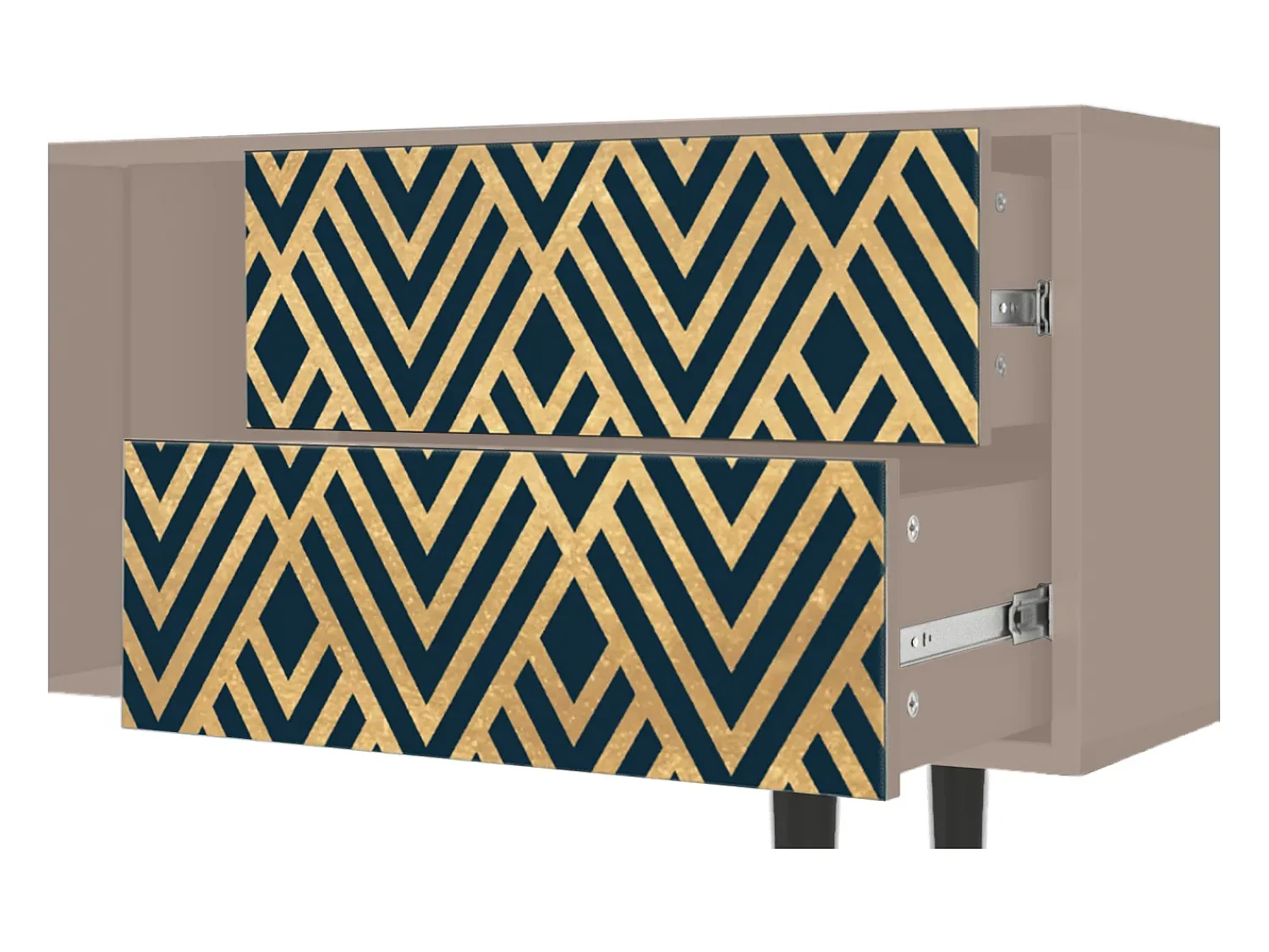 New Mueble de TV - 170х69х48 cm - T1 - Egypt Triangles, Latte Bege