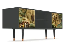 Móvel De Tv| Mueble de TV - 170х69х48 cm - T2 - Elder The Tower, Antracite Cinza antracite