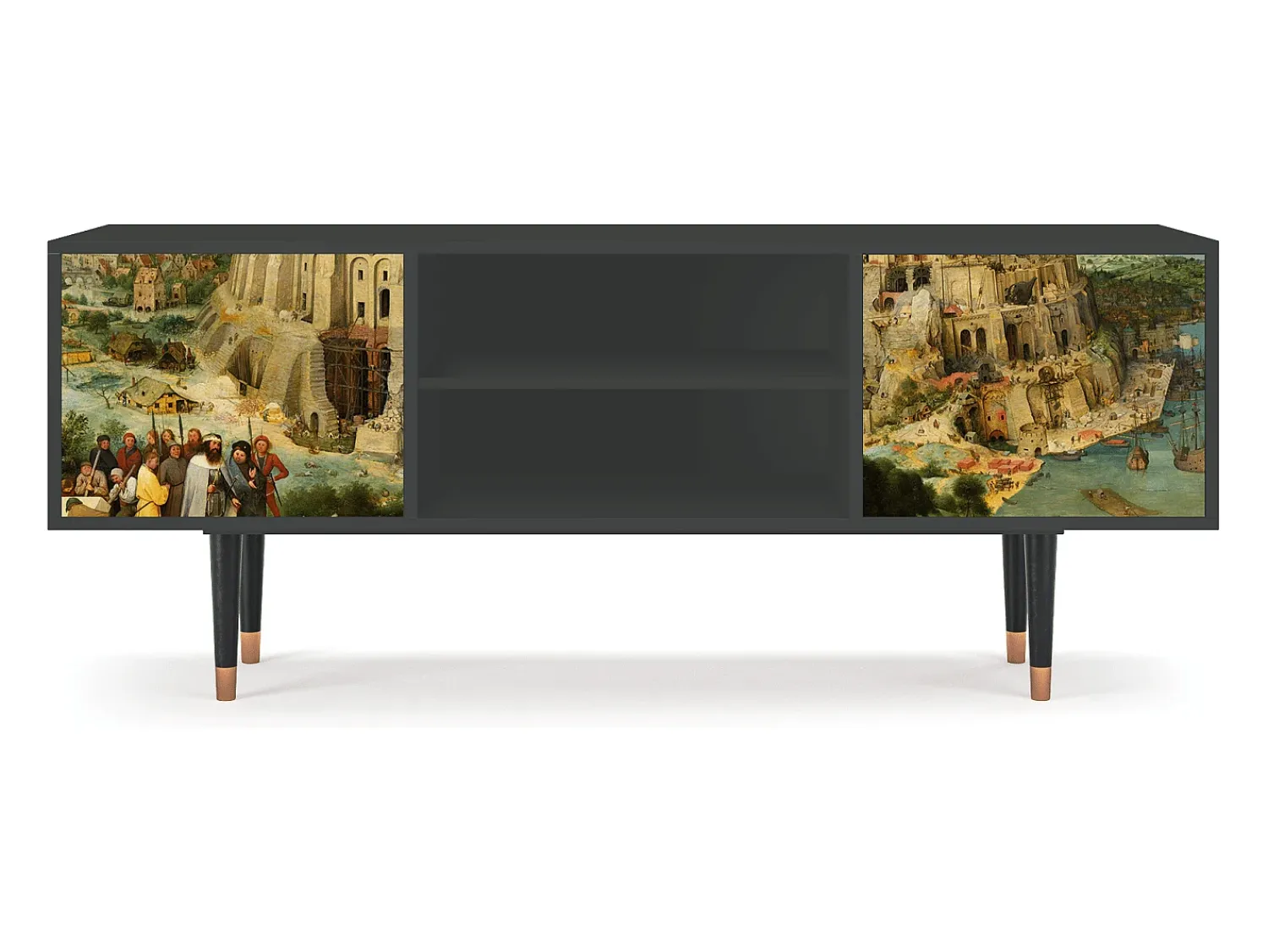 Móvel De Tv| Mueble de TV - 170х69х48 cm - T2 - Elder The Tower, Antracite Cinza antracite