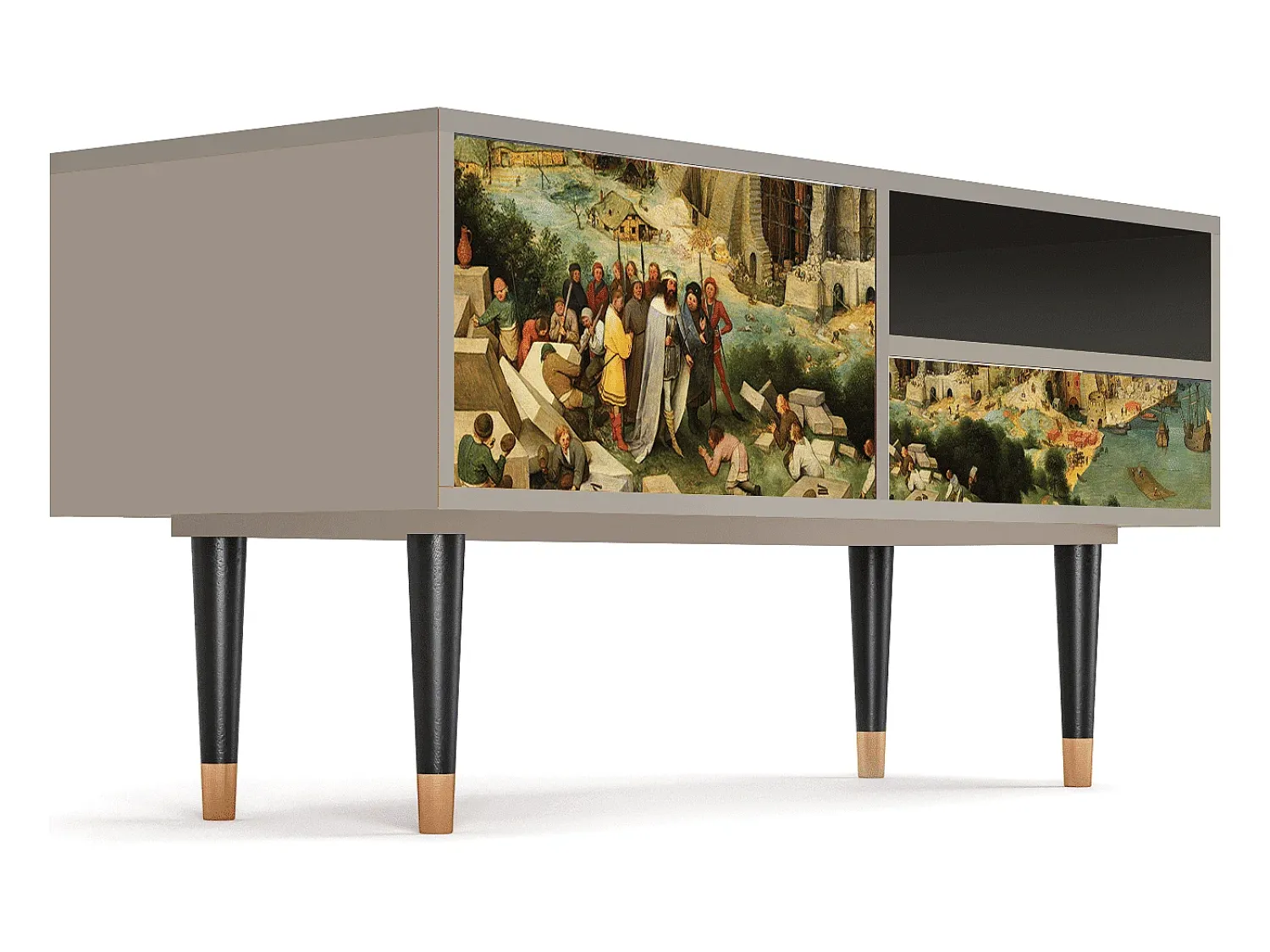 Móvel De Tv| Mueble de TV - 115х59х48 cm - T3 - Elder The Tower, Areia Bege