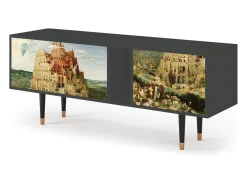 Móvel De Tv| Mueble de TV - 170х69х48 cm - T1 - Elder The Tower, Antracite Cinza antracite