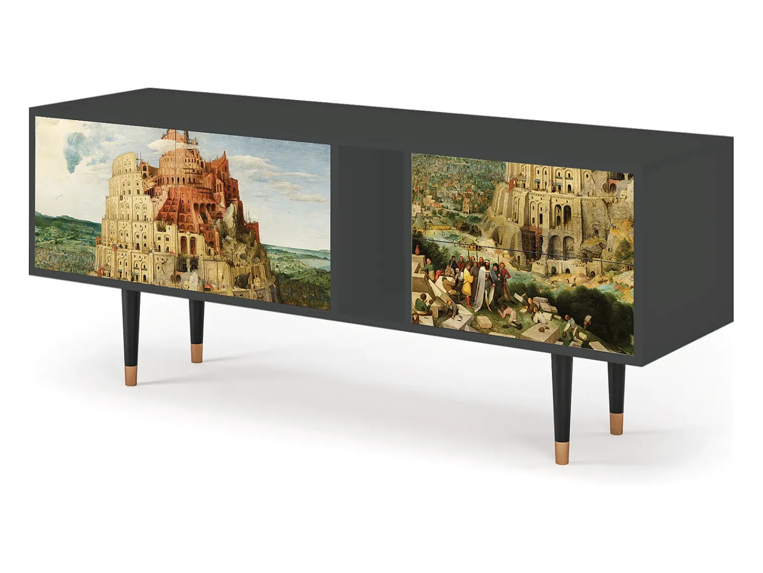Móvel De Tv| Mueble de TV - 170х69х48 cm - T1 - Elder The Tower, Antracite Cinza antracite