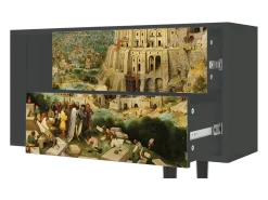 Móvel De Tv| Mueble de TV - 170х69х48 cm - T1 - Elder The Tower, Antracite Cinza antracite