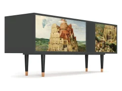 Móvel De Tv| Mueble de TV - 170х69х48 cm - T1 - Elder The Tower, Antracite Cinza antracite