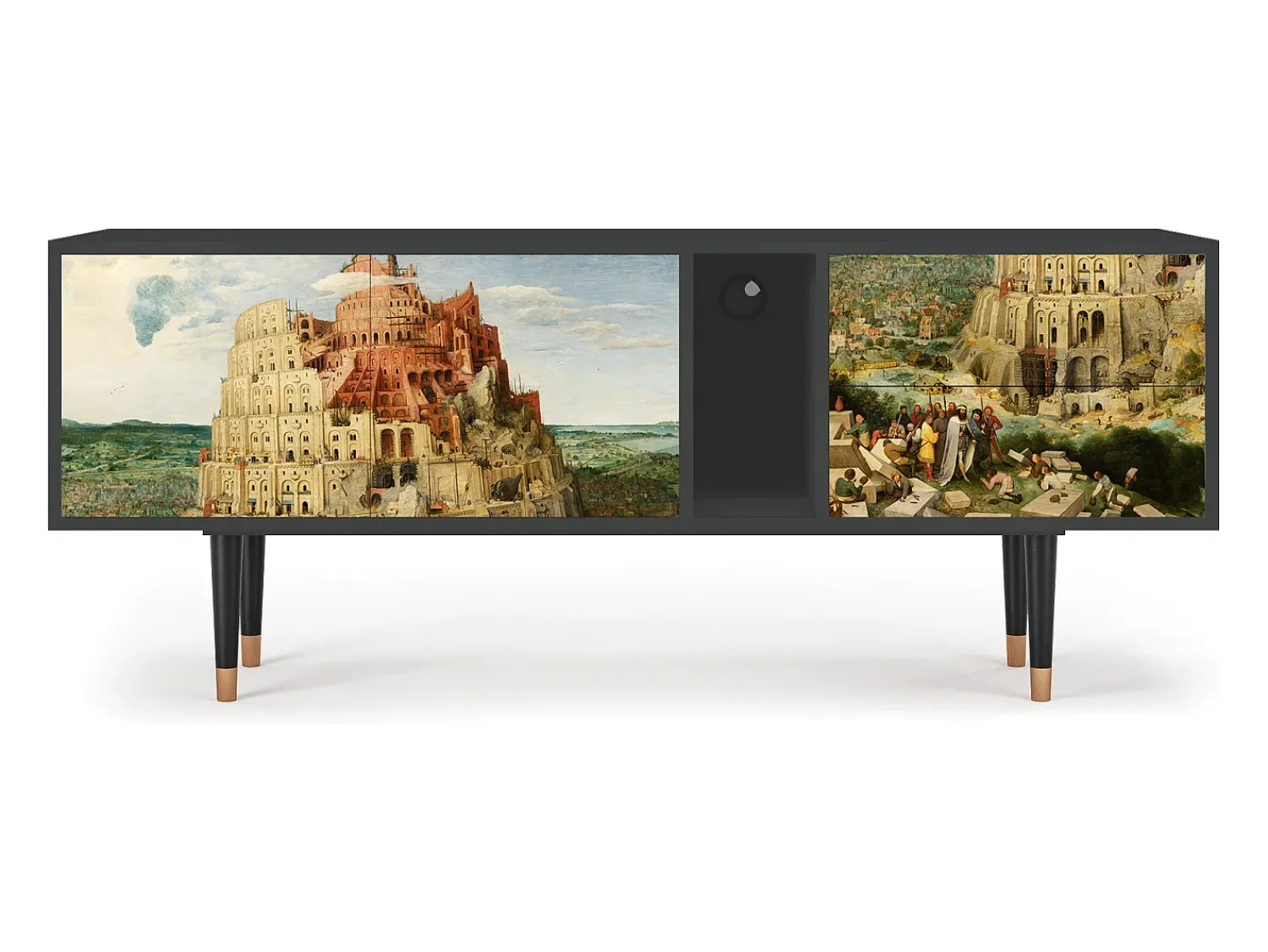 Móvel De Tv| Mueble de TV - 170х69х48 cm - T1 - Elder The Tower, Antracite Cinza antracite