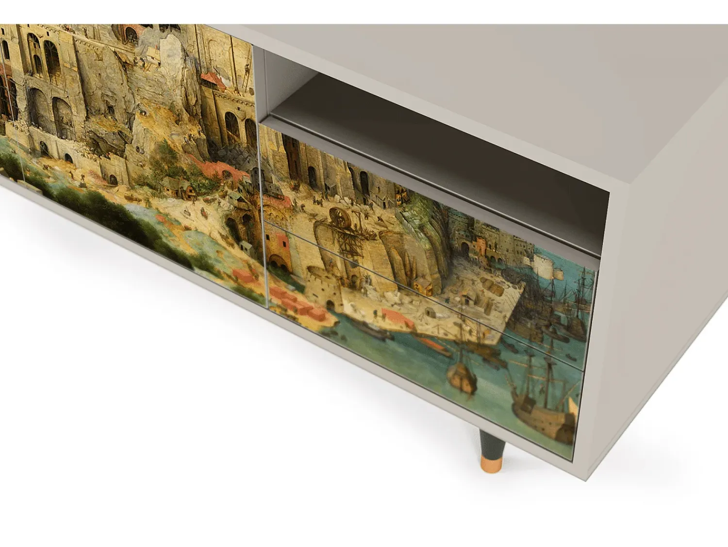 Mueble de TV - 125х56х41 cm - T7 - Elder The Tower, Areia^ Móvel De Tv