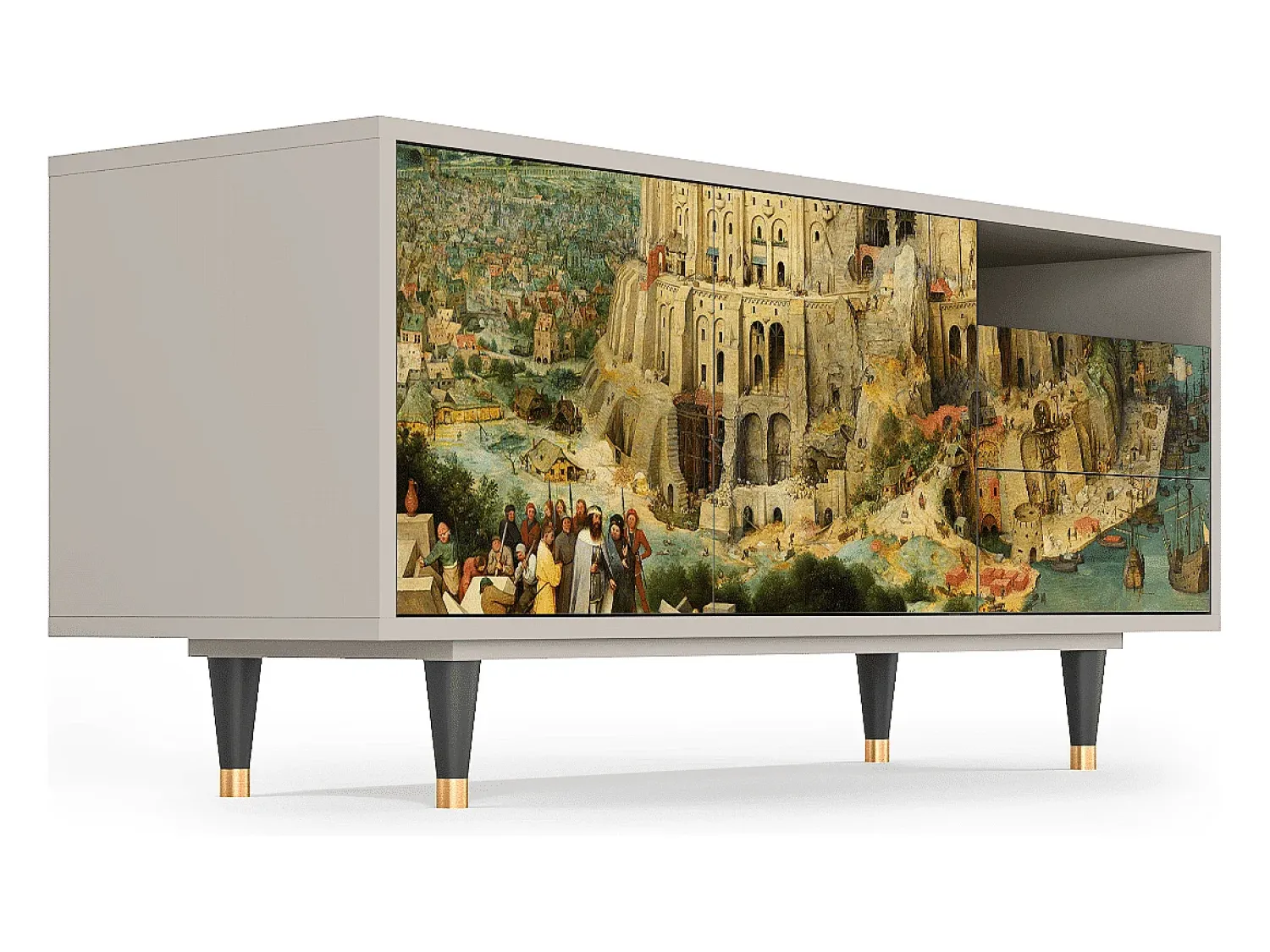 Mueble de TV - 125х56х41 cm - T7 - Elder The Tower, Areia^ Móvel De Tv
