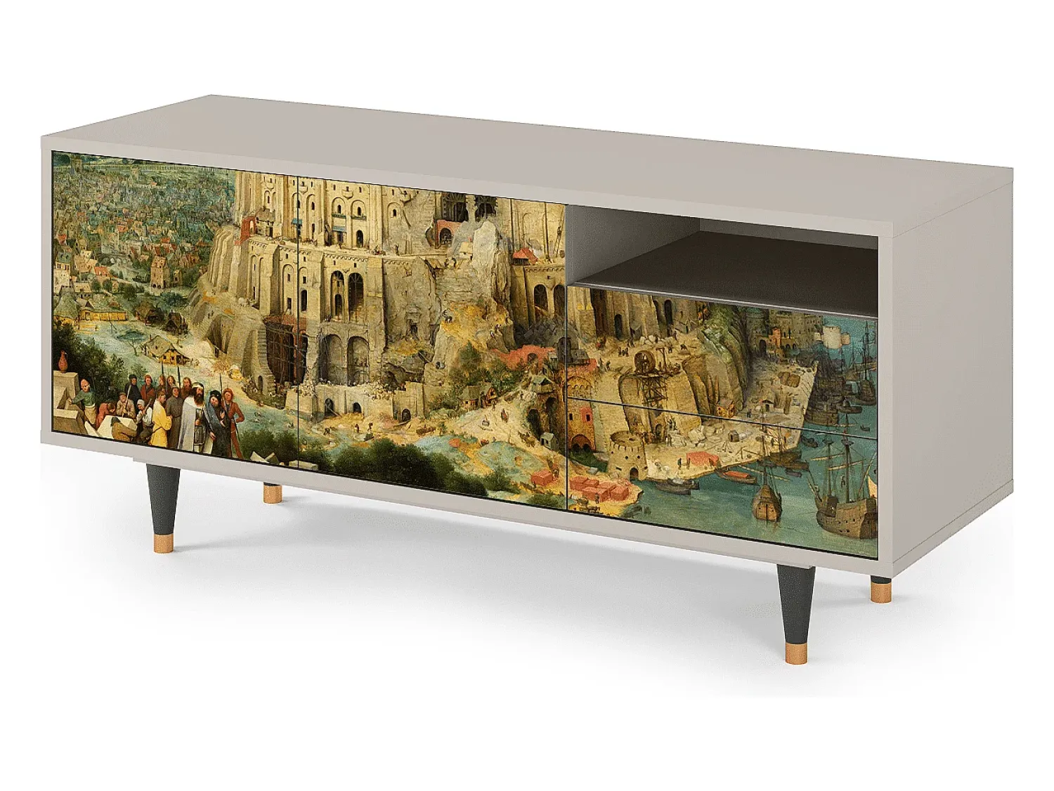 Mueble de TV - 125х56х41 cm - T7 - Elder The Tower, Areia^ Móvel De Tv