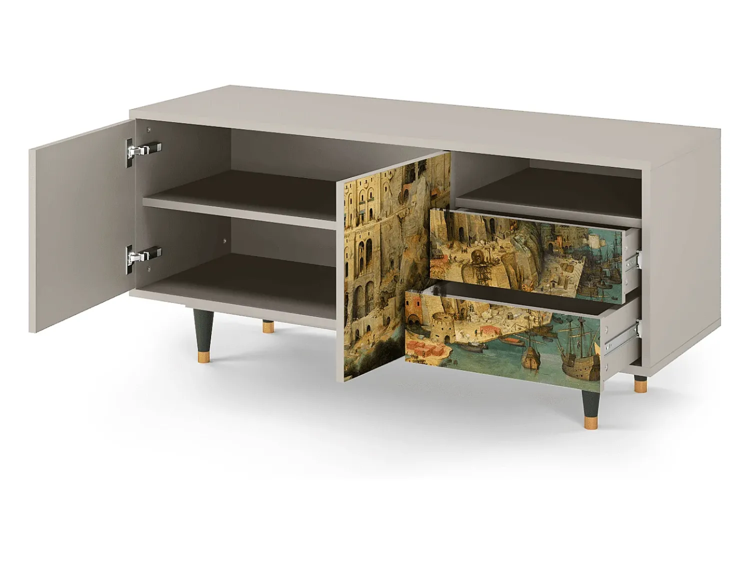 Mueble de TV - 125х56х41 cm - T7 - Elder The Tower, Areia^ Móvel De Tv