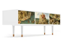 Mueble de TV - 170х59х48 cm - T4 - Elder The Tower, Branco^ Móvel De Tv
