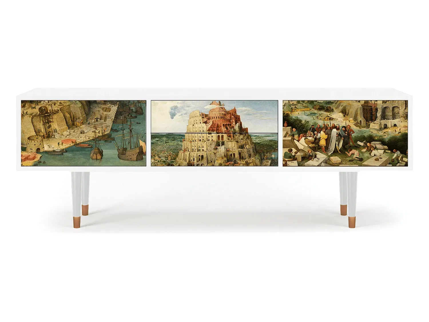 Mueble de TV - 170х59х48 cm - T4 - Elder The Tower, Branco^ Móvel De Tv