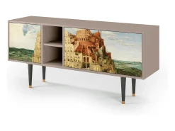 New Mueble de TV - 150х69х41 cm - T5 - Elder The Tower, Latte Bege
