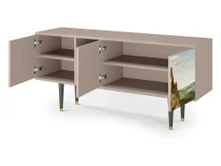 New Mueble de TV - 150х69х41 cm - T5 - Elder The Tower, Latte Bege