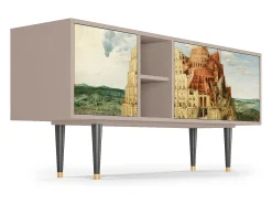 New Mueble de TV - 150х69х41 cm - T5 - Elder The Tower, Latte Bege