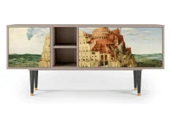 New Mueble de TV - 150х69х41 cm - T5 - Elder The Tower, Latte Bege