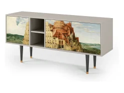 Móvel De Tv| Mueble de TV - 150х69х41 cm - T5 - Elder The Tower, Areia Bege