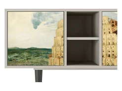 Móvel De Tv| Mueble de TV - 150х69х41 cm - T5 - Elder The Tower, Areia Bege