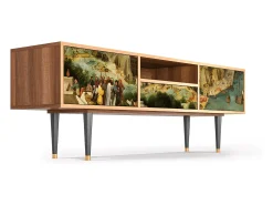 Móvel De Tv* Mueble de TV - 170х59х41 cm - T6 - Elder The Tower, Nogueira Castanho