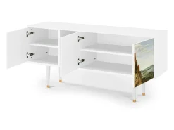 Móvel De Tv| Mueble de TV - 150х69х41 cm - T5 - Elder The Tower, Branco Bege